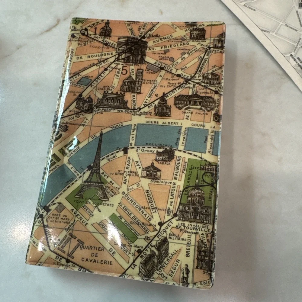 Paris France lot Mini Postcard Set with envelopes small journal postcards map